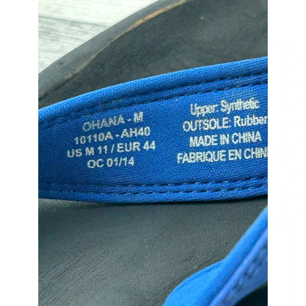 Olukai Ohana Men Flip Flops Blue Black Sandals 10110A-AH40 Size 11